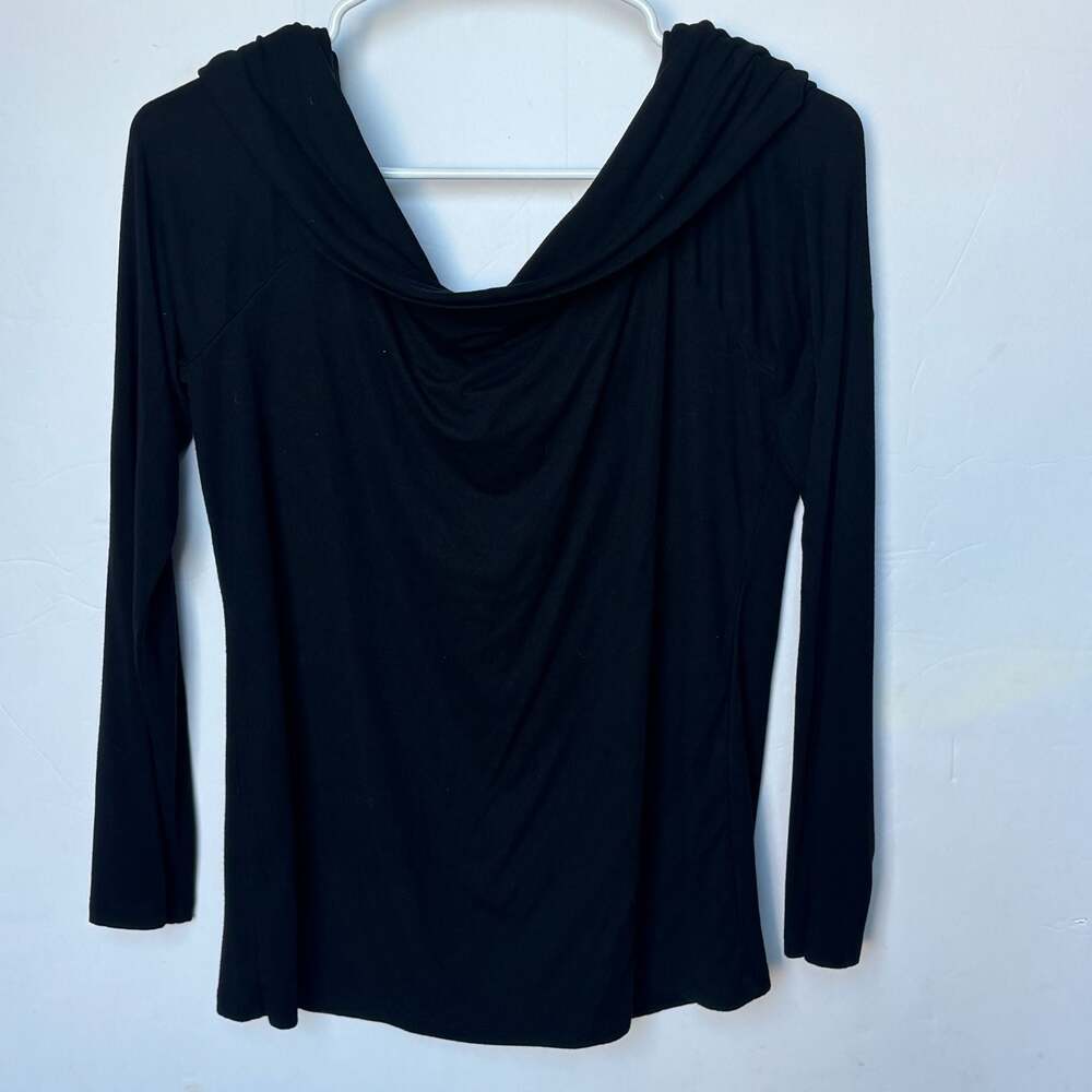Prettywear Black Cowl Neck Long Sleeve Top Size XL